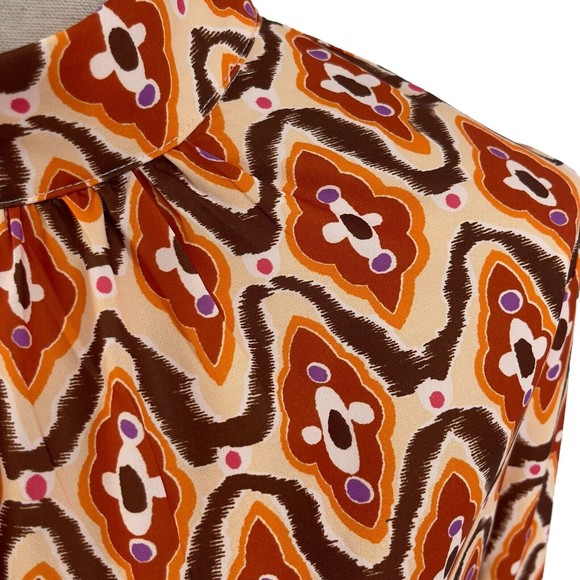 Shein Womens Mock Neck Retro Pleated Blouse Dressy Long Puff Sleeve Size Large - Picture 11 of 12